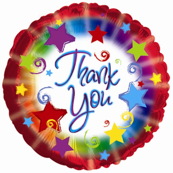 Balloon 9in - Air Filled on Stick - Thank You image 0
