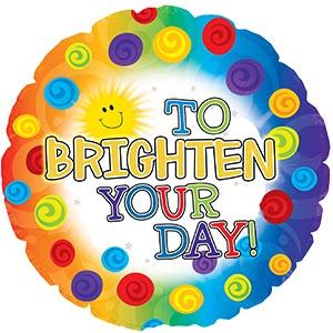 Balloon 9in - Air Filled on Stick -To Brighten your Day image 0