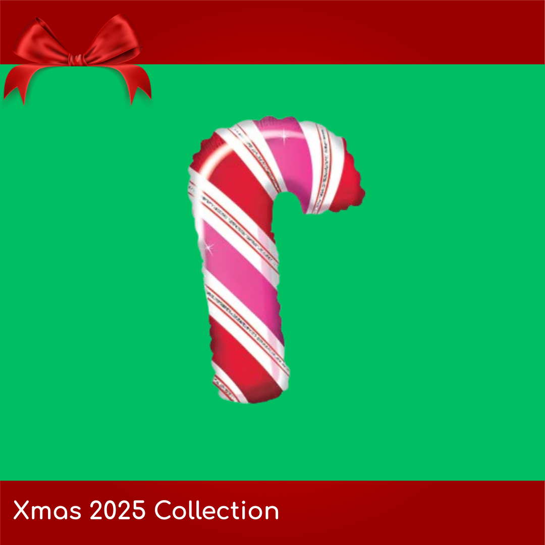 Balloon 12in - Air Filled on Stick - Candy Cane