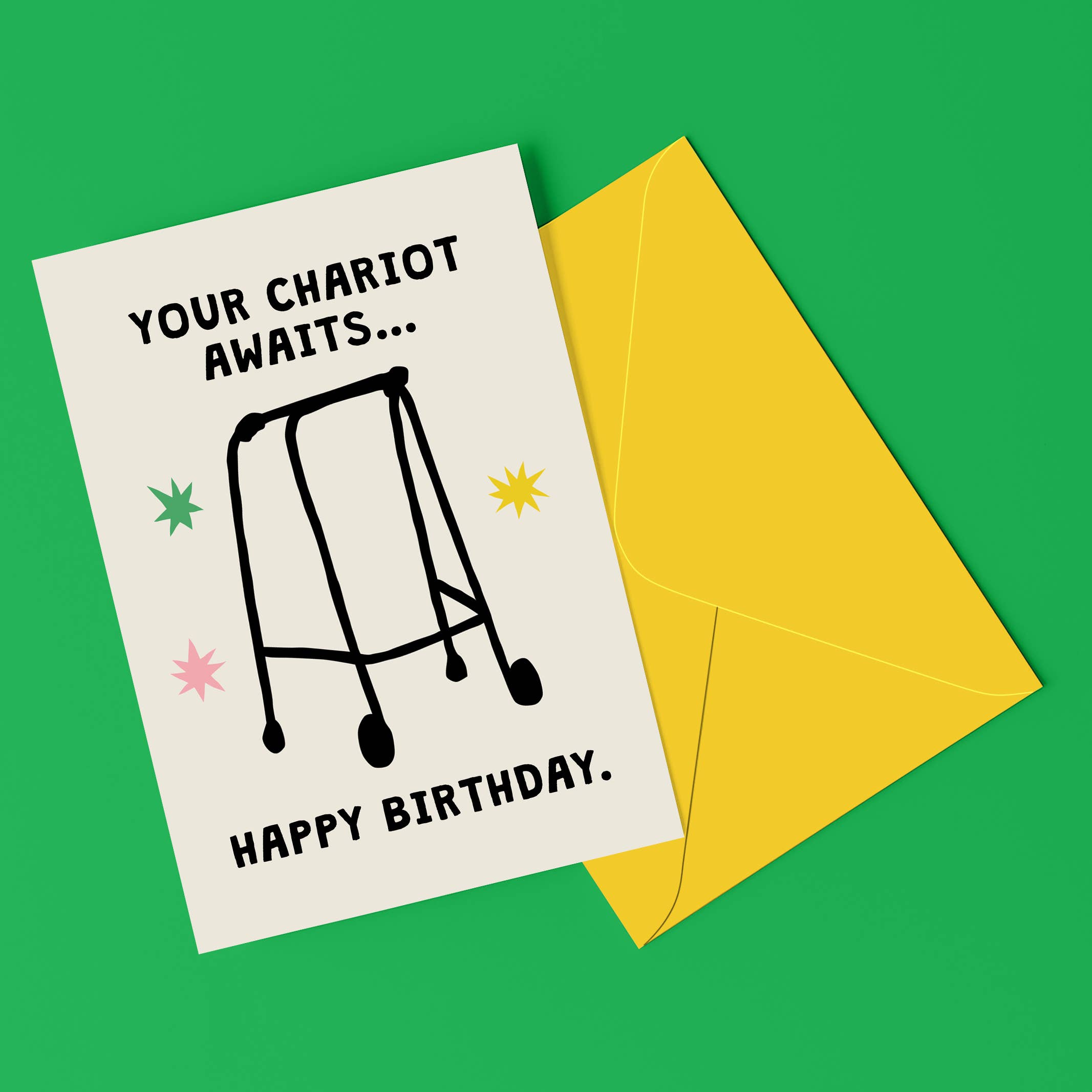 YOUR CHARIOT AWAITS Funny Birthday Card