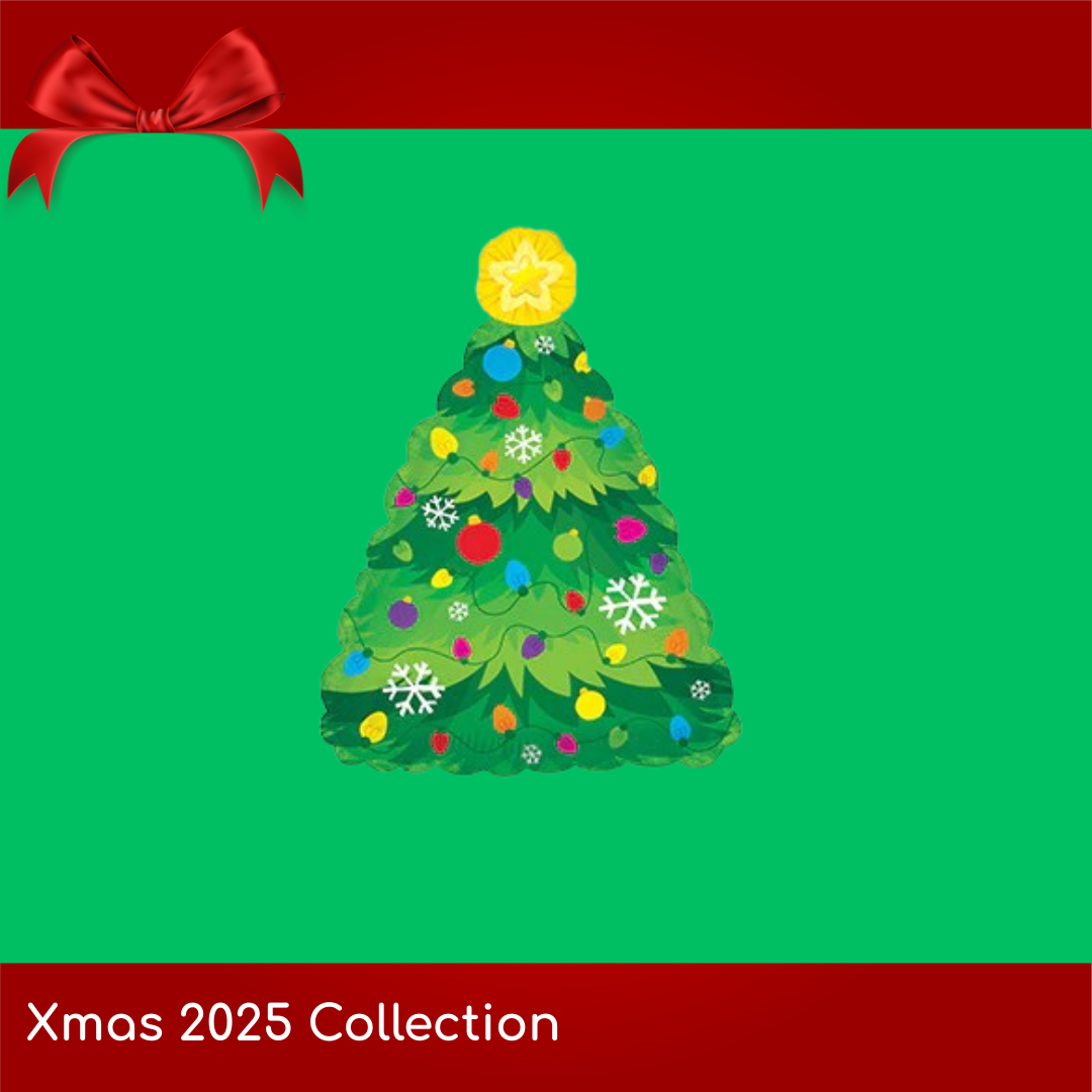 Balloon 9in - Air Filled on Stick - Xmas Tree