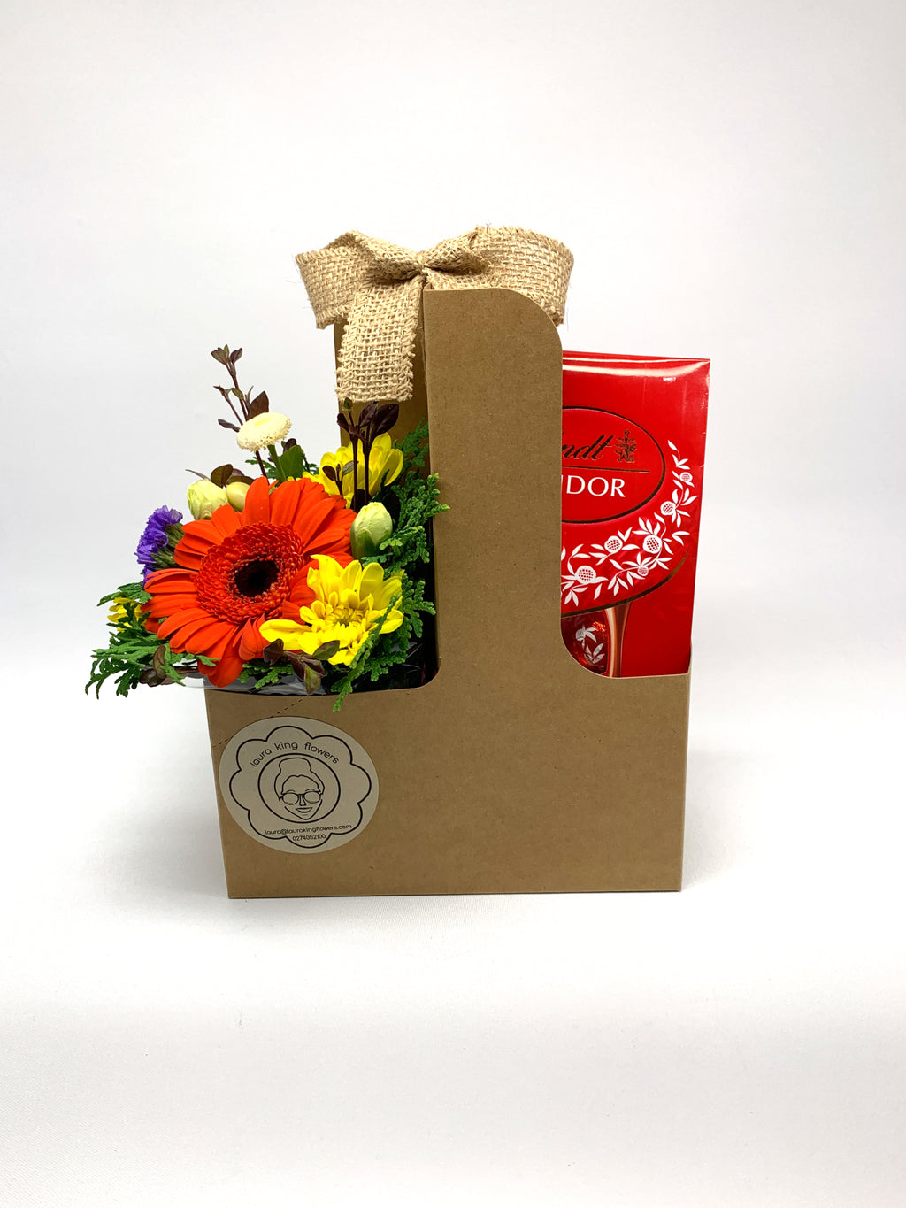 Brights Flower Arrangement & Chocs box image 2