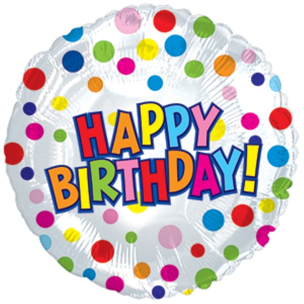 Balloon 9in - Air Filled on Stick - Happy Birthday Treat image 0