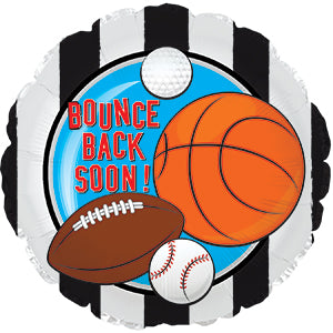 Balloon 9in - Air Filled on Stick - Bounce Back Soon Sports image 0