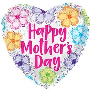 Balloon 9in - Air Filled on Stick - Mothers Day Curly Flowers image 0