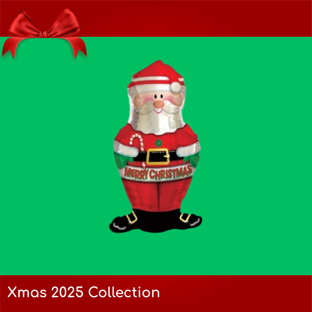 Balloon 12in - Air Filled on Stick - Santa