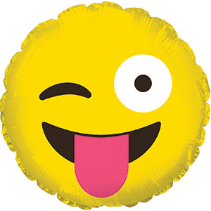 Balloon 9in - Air Filled on Stick - Winkey Face Emoticon image 0