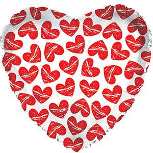 Balloon 9in - Air Filled on Stick - Hearts all over image 0