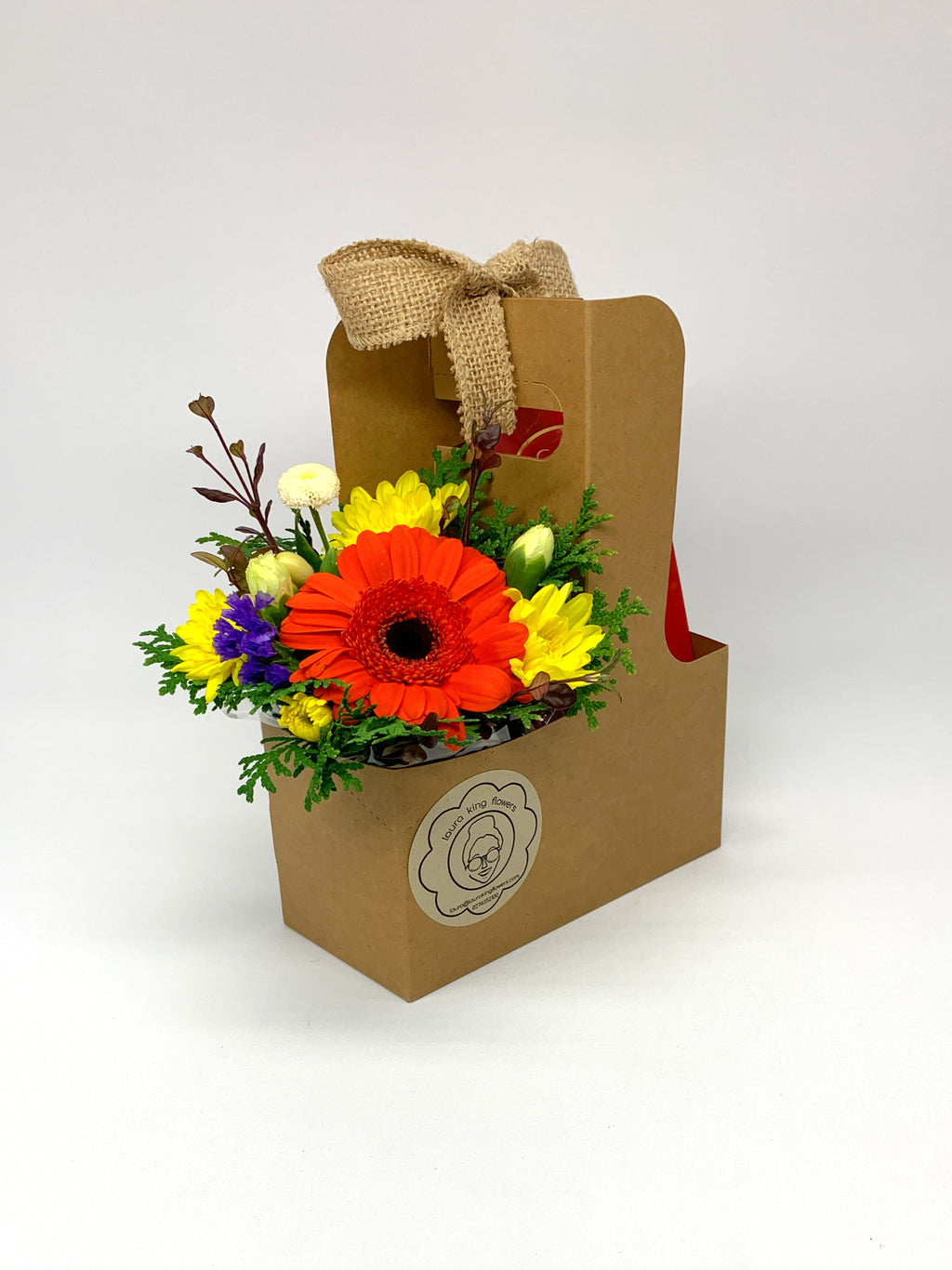 Brights Flower Arrangement & Chocs box image 4