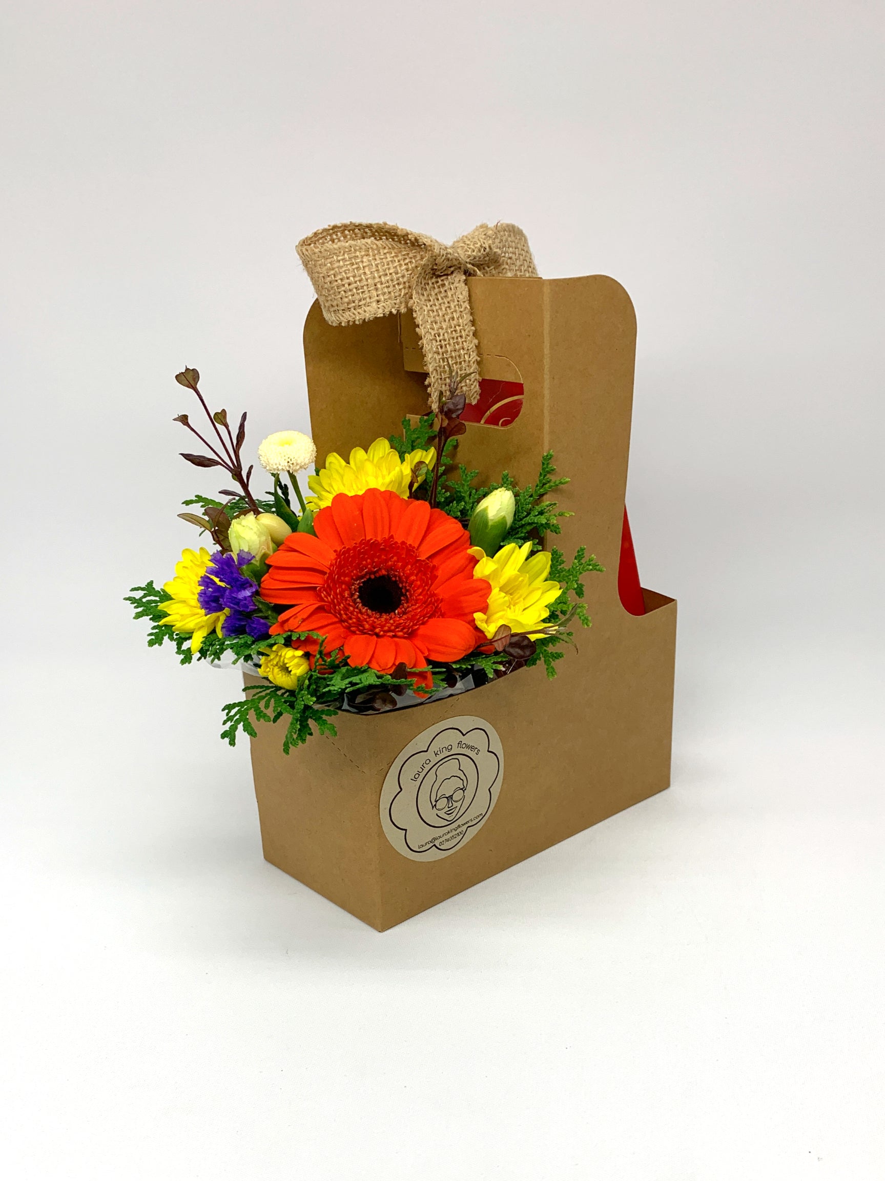 Brights Flower Arrangement & Chocs box image 4