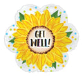 Balloon 9in - Air Filled on Stick -Get Well Sunflower image 0