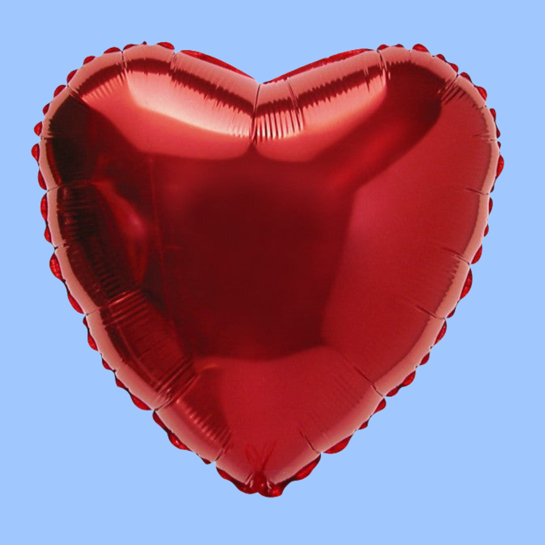 Balloon 9in - Air Filled on Stick - Red Heart