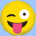 Balloon 9in - Air Filled on Stick - Winkey Face Emoticon