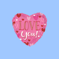 Balloon 9in - Air filled on Stick -Love You Pink Heart