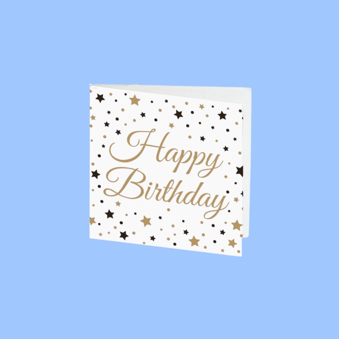 Card Happy Birthday Stars 7cm