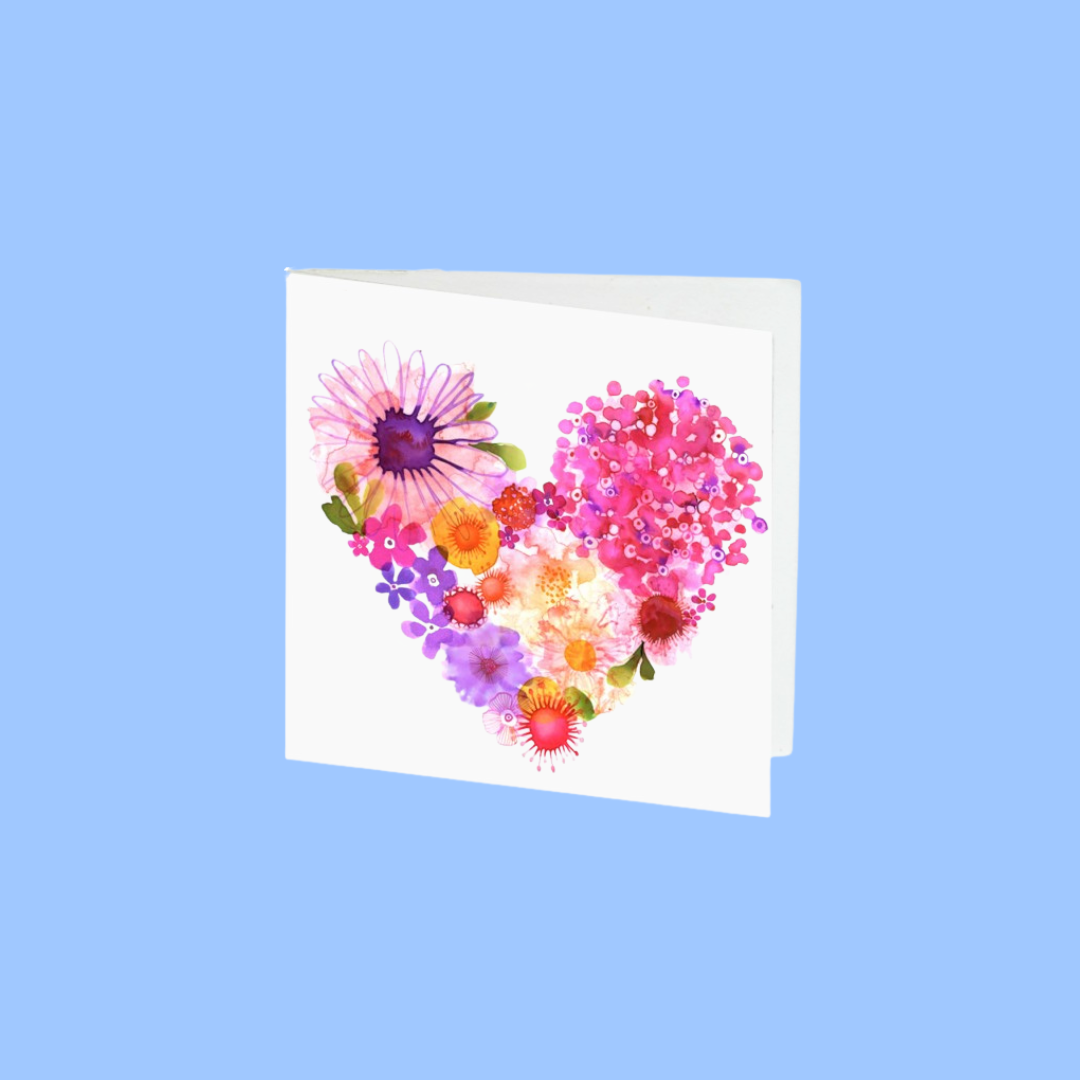 Card Floral Heart 7cm