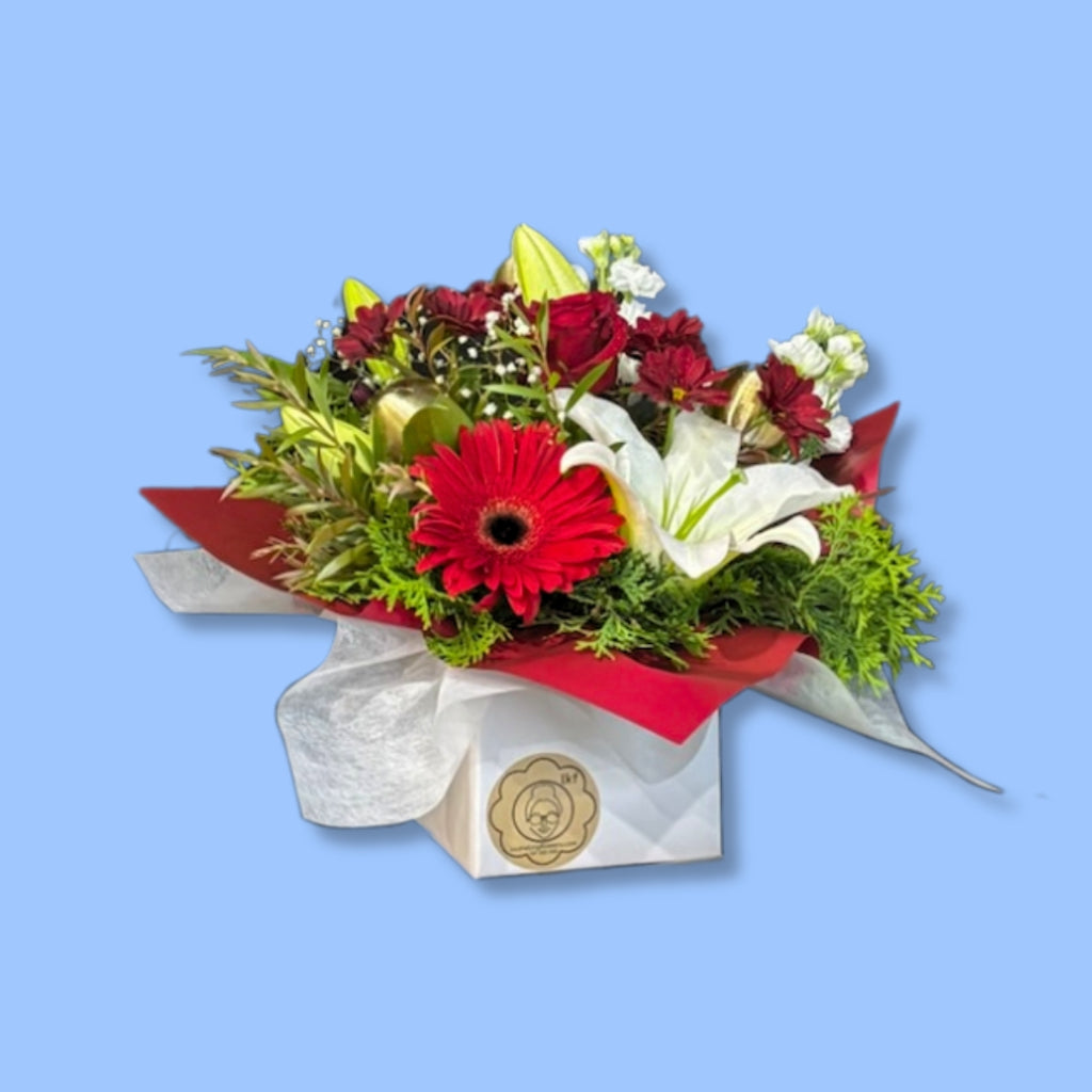 Xmas Red Low Arrangement