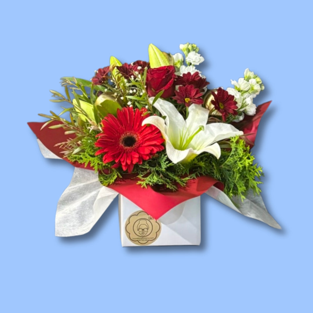 Xmas Red Low Arrangement