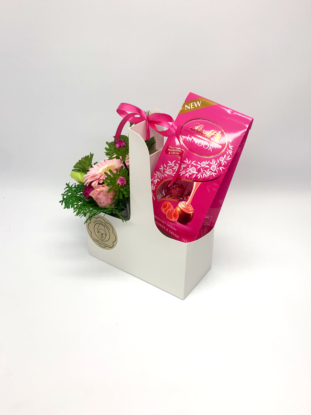 Pink Arrangement & Chocs box image 2