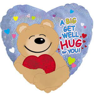 Balloon 9in - Air Filled on Stick -Get Well Hug image 0