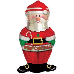 Balloon 12in - Air Filled on Stick - Santa image 0