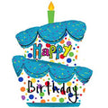 Balloon 14in - Air Filled on Stick - Happy Birthday Whimsical Cake image 0
