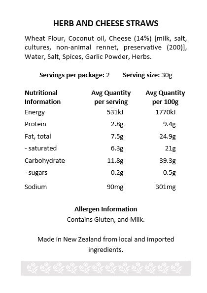 Cheese and Herb Straws 60g image 1