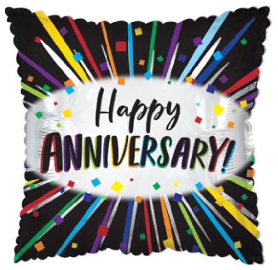 Balloon 9in - Air Filled on Stick -Happy Anniversary image 0